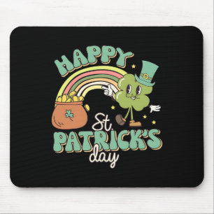 Groovy Frohen St. Patrick's Day Shamrock Klee Für Mousepad