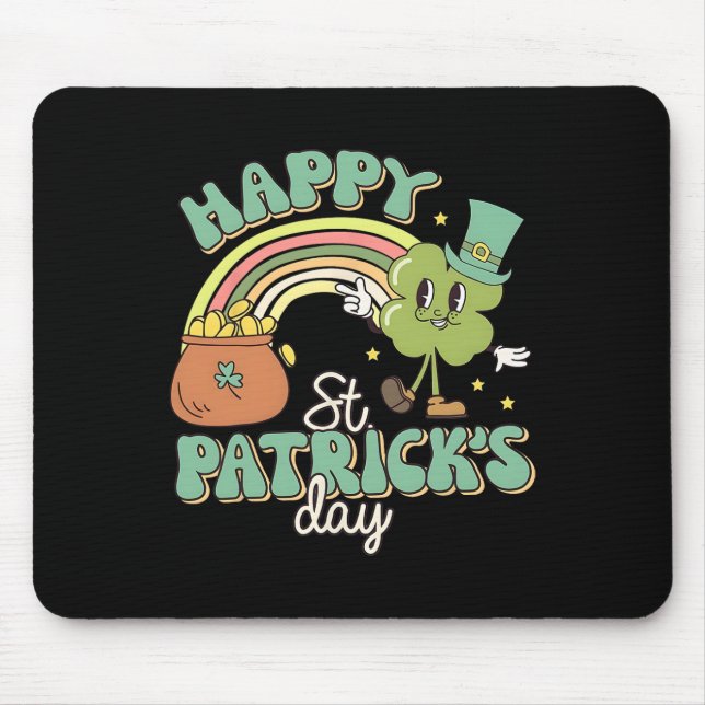 Groovy Frohen St. Patrick's Day Shamrock Klee Für  Mousepad (Vorne)