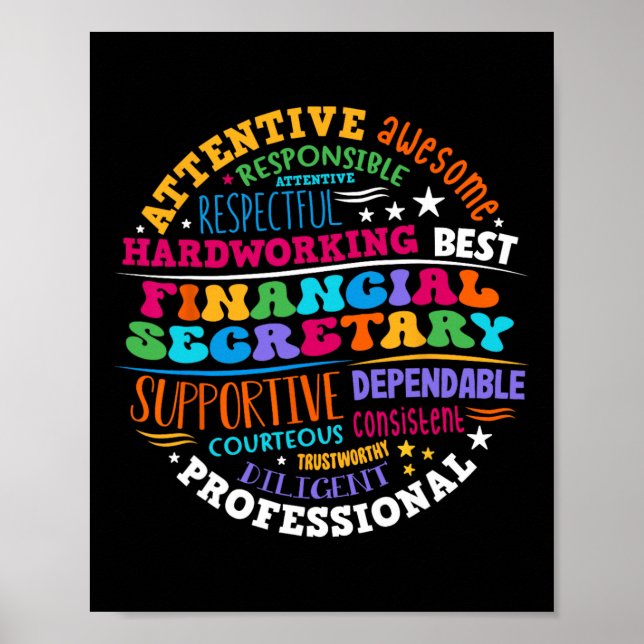 Groovy Front Desk Financial Secretary Admin Apprec Poster (Vorne)