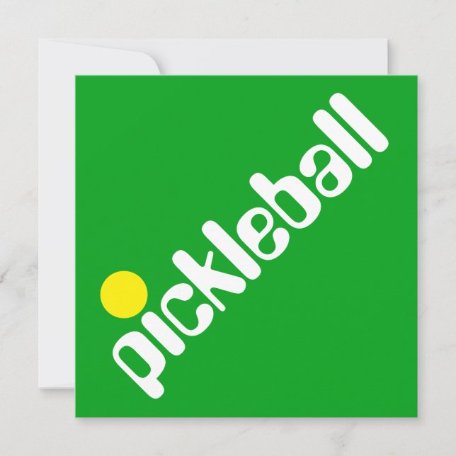 Groovy Fun Mod PICKLEBALL Text auf Hellgrün Einladung (Vorderseite)