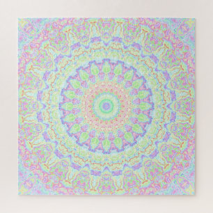 Groovy Funky Boho Hippie Rainbow Abstrakt Mandala Puzzle