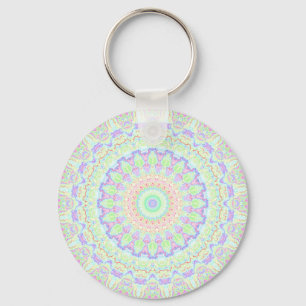 Groovy Funky Boho Hippie Rainbow Abstrakt Mandala Schlüsselanhänger