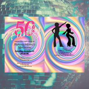 Groovy Funky Disco Gefärbte Krawatte Frauen zum 50 Einladung