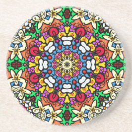Groovy Funky Flower Power Achterbahn Getränkeuntersetzer