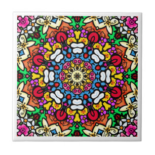 Groovy Funky Flower Power Fliese