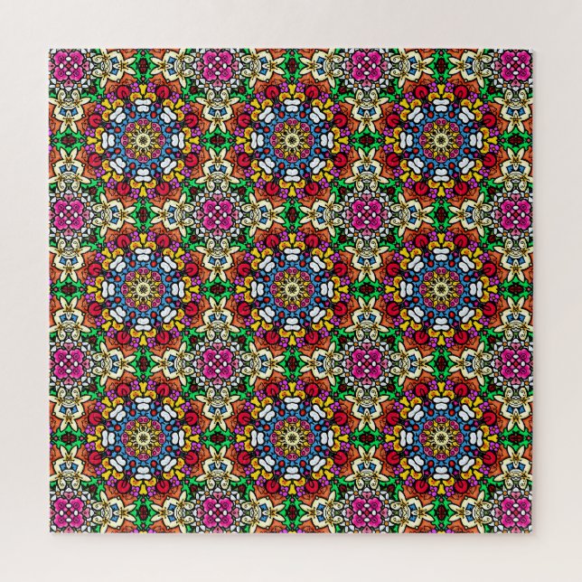 Groovy Funky Flower Power Unmögliches Puzzle (Vertikal)