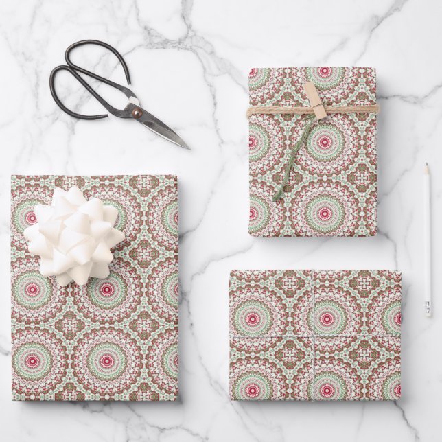 Groovy Funky Gefärbte Krawatte Christmas Boho Hipp Geschenkpapier Set (Vorderseite)
