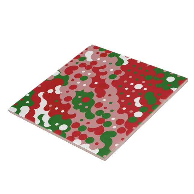 Groovy Funky Mod Retro Weihnachtsmuster Fliese (Seite)