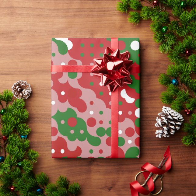 Groovy Funky Mod Retro Weihnachtsmuster Geschenkpapier (Feiertagsgeschenk)