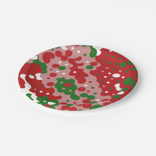 Groovy Funky Mod Retro Weihnachtsmuster Pappteller