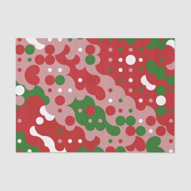 Groovy Funky Mod Retro Weihnachtsmuster Seidenpapier (Vorderseite)