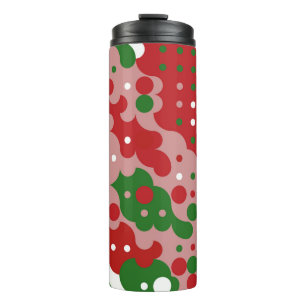Groovy Funky Mod Retro Weihnachtsmuster Thermosbecher