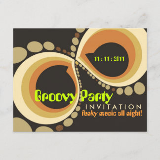 Groovy Funky Party Einladungsschablone Einladung