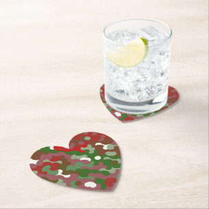 Groovy Funky Retro Boho Red und Green Christmas Untersetzer