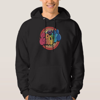 Groovy Funky Vintag Rainbow Circle Hoodie