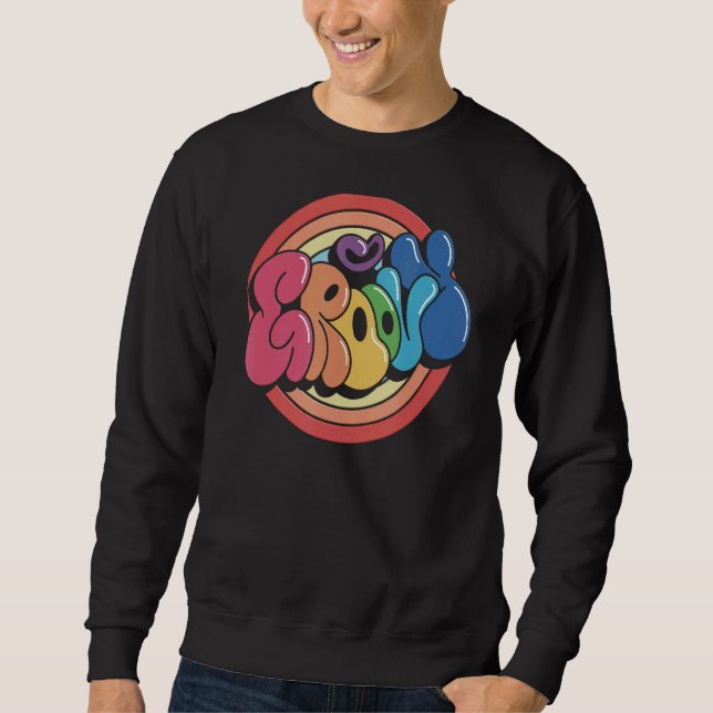 Groovy Funky Vintag Rainbow Circle Sweatshirt (Vorderseite)