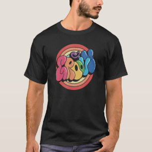 Groovy Funky Vintag Rainbow Circle T-Shirt