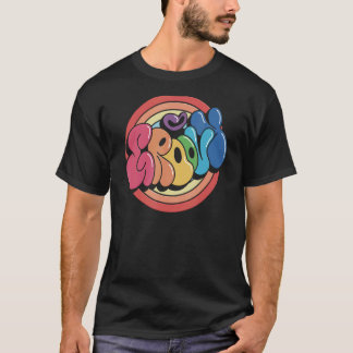 Groovy Funky Vintag Rainbow Circle T-Shirt