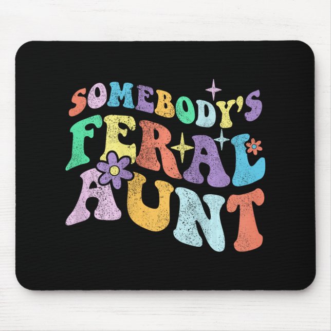 Groovy Funny Jones Wilde Tante auf Hintermütter Mousepad (Vorne)