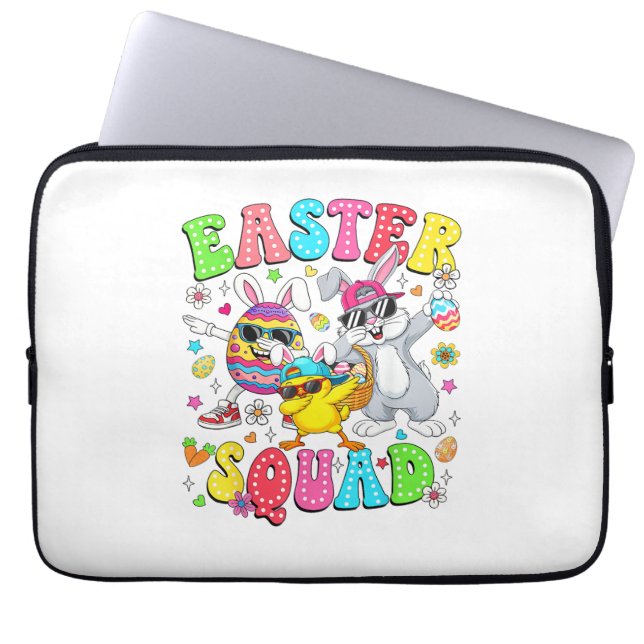 Groovy Funny Rabbit Egg Chick Easter Squad Day Men Laptopschutzhülle (Vorderseite)