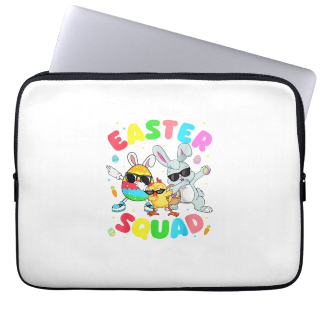 Groovy Funny Rabbit Egg Chick Easter Squad Day Men Laptopschutzhülle (Vorderseite)