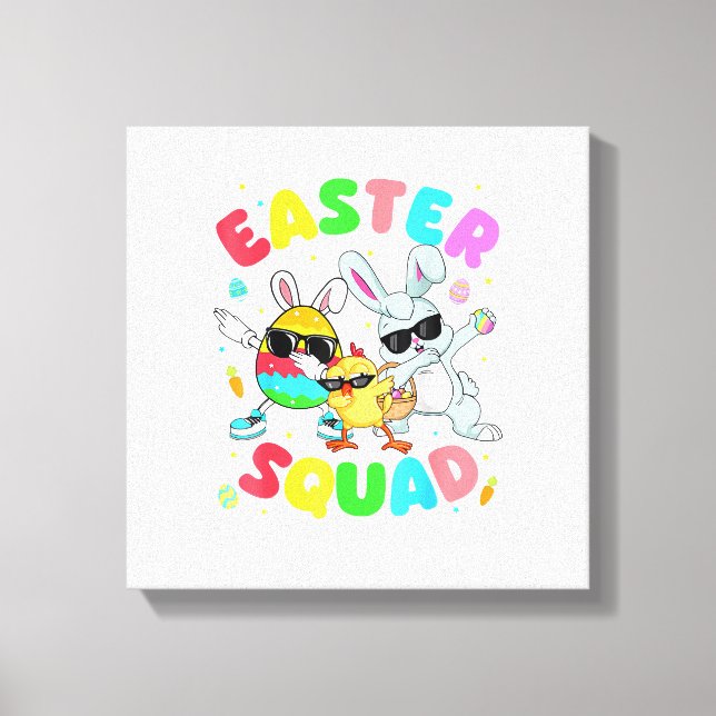 Groovy Funny Rabbit Egg Chick Easter Squad Day Men Leinwanddruck (Vorderseite)