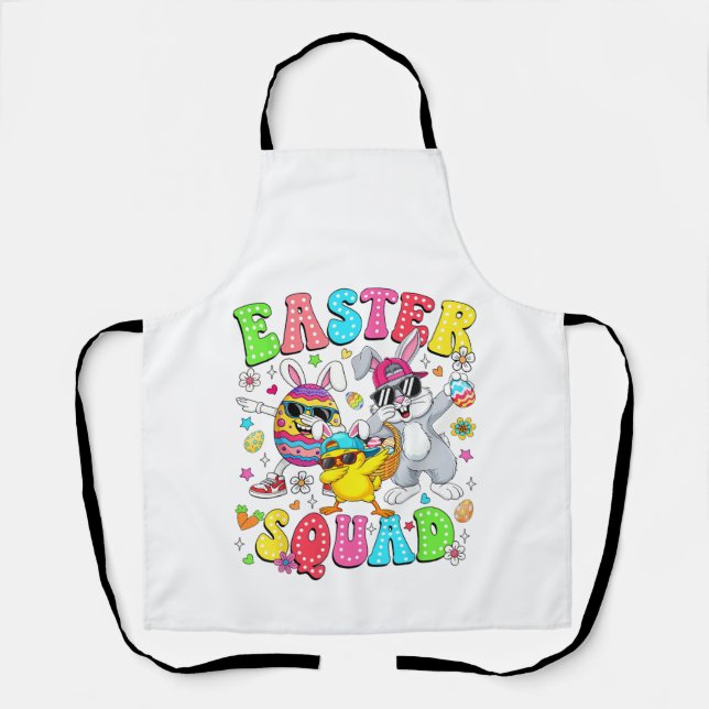 Groovy Funny Rabbit Egg Chick Easter Squad Day Men Schürze (Vorderseite)