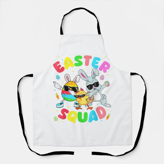 Groovy Funny Rabbit Egg Chick Easter Squad Day Men Schürze (Vorderseite)