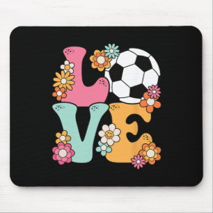 Groovy Fußball Liebe Süße Fußball Liebhaber Frauen Mousepad