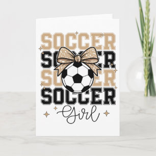 Groovy Fußball Mädchen Coquette Bogen Fußball Spor Karte