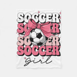 Groovy Fußball Mädchen Mädchen Coquette Bogen Fußb Fleecedecke