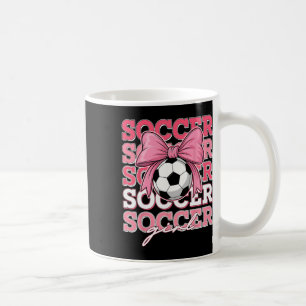 Groovy Fußball Mädchen Schleife für Schwester Frau Kaffeetasse