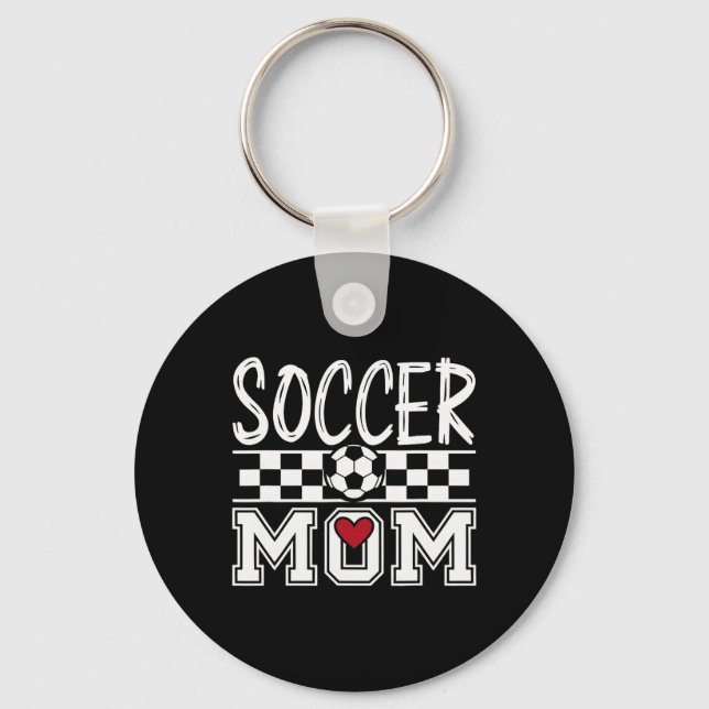 Groovy Fußball-Mama Mutter Fußball-Mama _1 Schlüsselanhänger (Vorderseite)