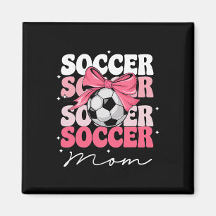 Groovy Fußball-Mama Mutter Kokette Schleife Fußbal Magnet
