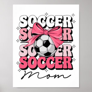 Groovy Fußball-Mama Mutter Kokette Schleife Fußbal Poster