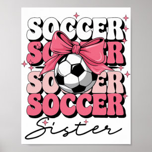 Groovy Fußball Schwester Kokette Schleife Fußball  Poster