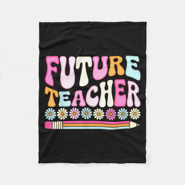 Groovy Future Teacher Student Graduation Teacher I Fleecedecke (Vorderseite)