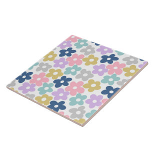 Groovy Gänseblümchen Blumen Retro Boho Floral Fliese