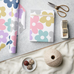 Groovy Gänseblümchen Blumen Retro Boho Floral Geschenkpapier
