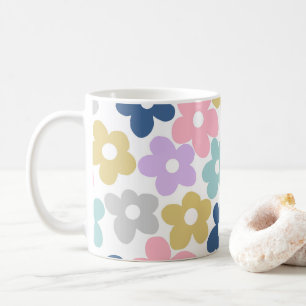 Groovy Gänseblümchen Blumen Retro Boho Floral Kaffeetasse