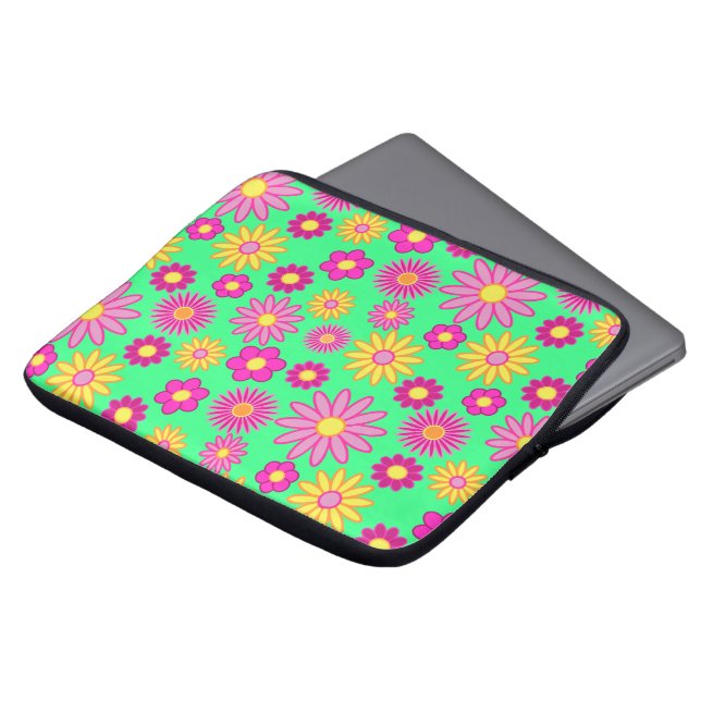 Groovy Gänseblümchen Laptopschutzhülle (Vorne Oben)