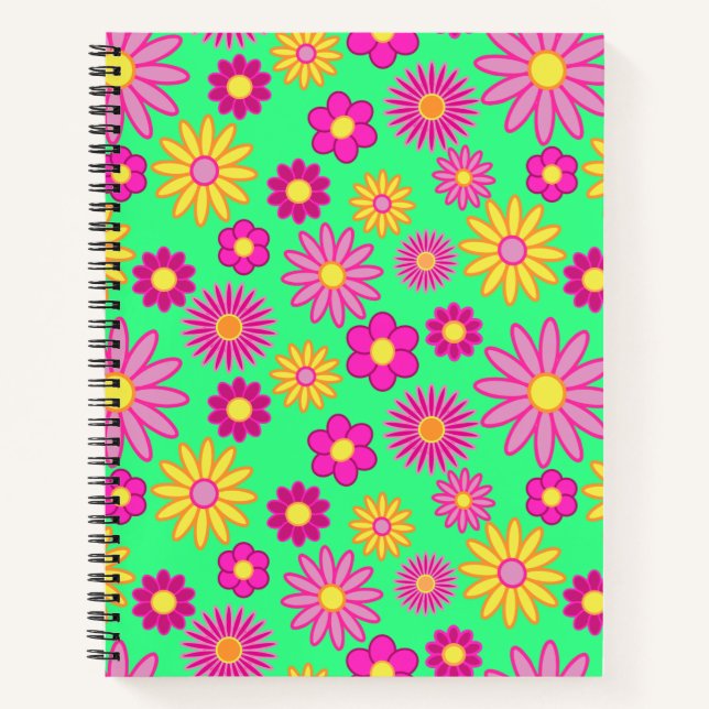 Groovy Gänseblümchen Notizbuch (Vorderseite)