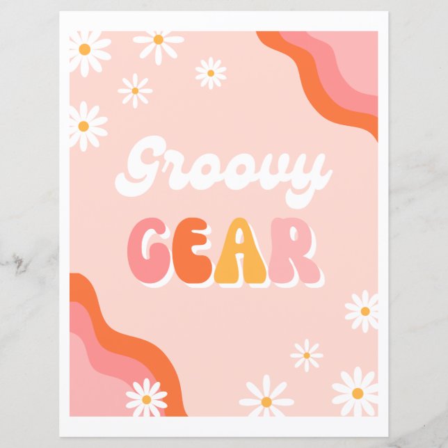 Groovy Gear Sign | Schild der Party-Station Groovy (Vorderseite)