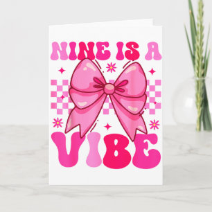 Groovy Geburtstag Neun Ist Eine Stimmung Mädchen T Karte