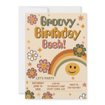 Groovy Geburtstagsparty-Einladung