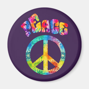 Groovy Gefärbte Krawatte Peace Sign Magnet