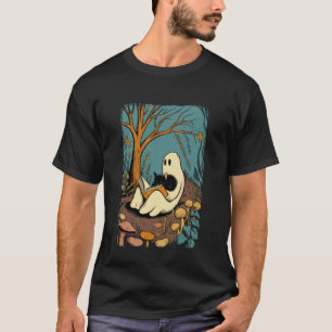 Groovy Geist Lesebuch schwarze Katze Halloween Gho T-Shirt