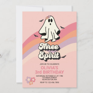 groovy Geist retro Halloween Drei Geist Geburtstag Einladung