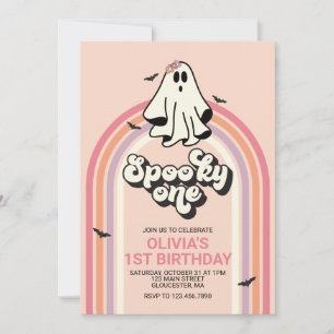 groovy Geist retro Halloween Gruseliger Ein Geburt Einladung