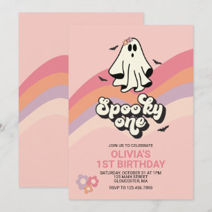 groovy Geist retro Halloween Gruseliger Ein Geburt Einladung